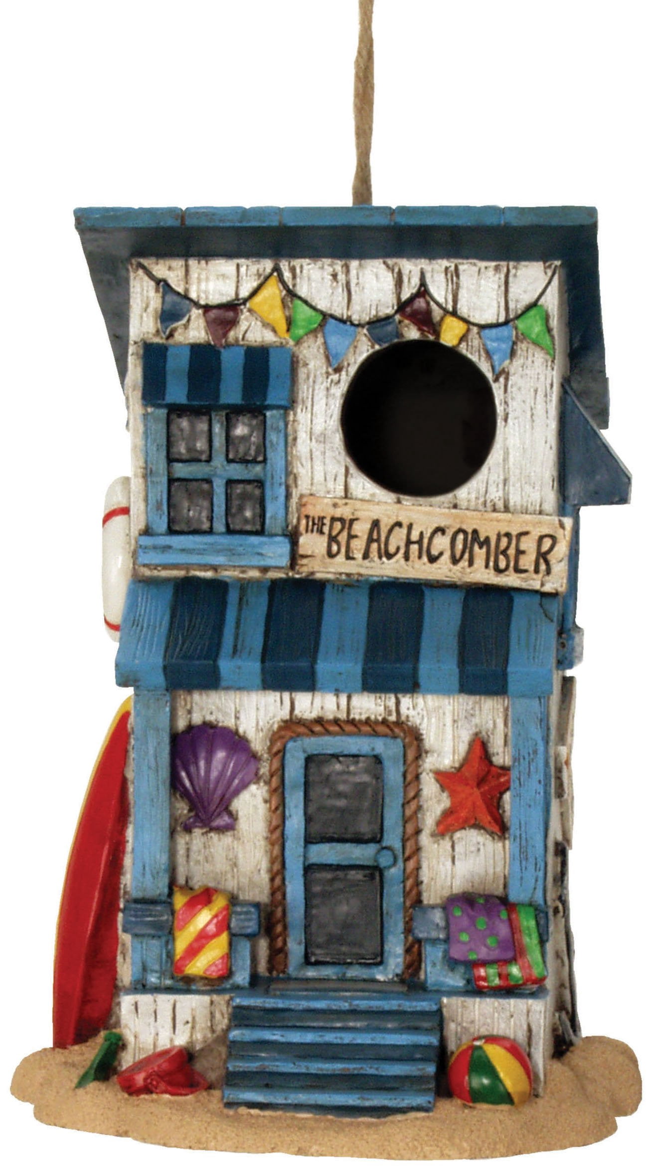 Spoontiques 10139 Beach House Birdhouse, Brown