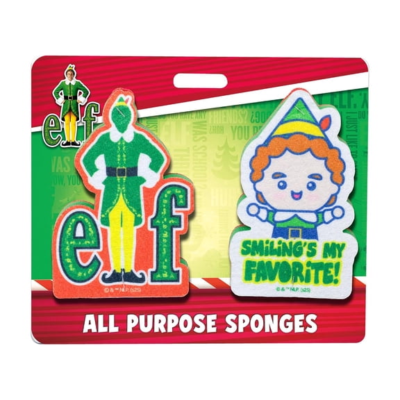 Spoontiques Elf Premium Sponge Set - 2-Pack Multi-Purpose Cleaning Sponges - Dual-Sided Non-Scratch Scrub & Absorbent Wipe - Durable, Reusable, Odor-Resistant for Daily Use