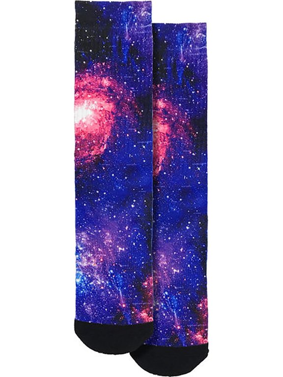 Fun Crew Socks, One Size Fits Most - Galaxy