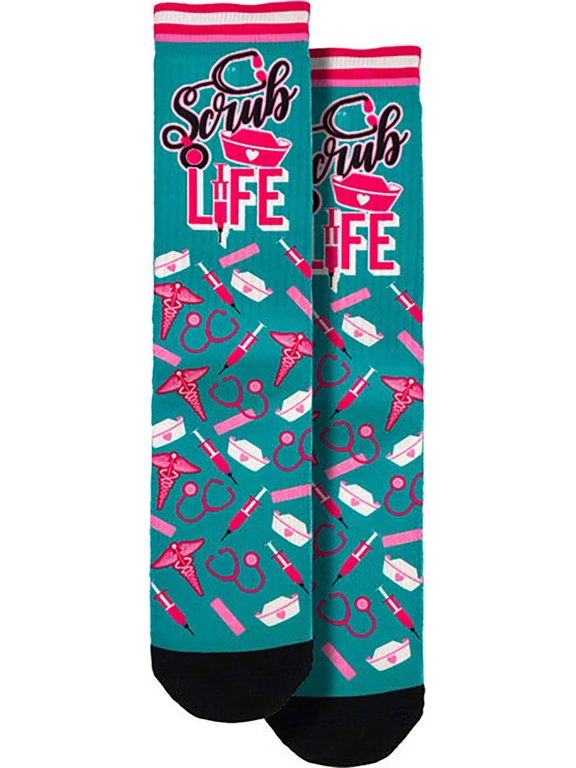 Fun Crew Socks, One Size Fits Most - Scrub Life Nurse