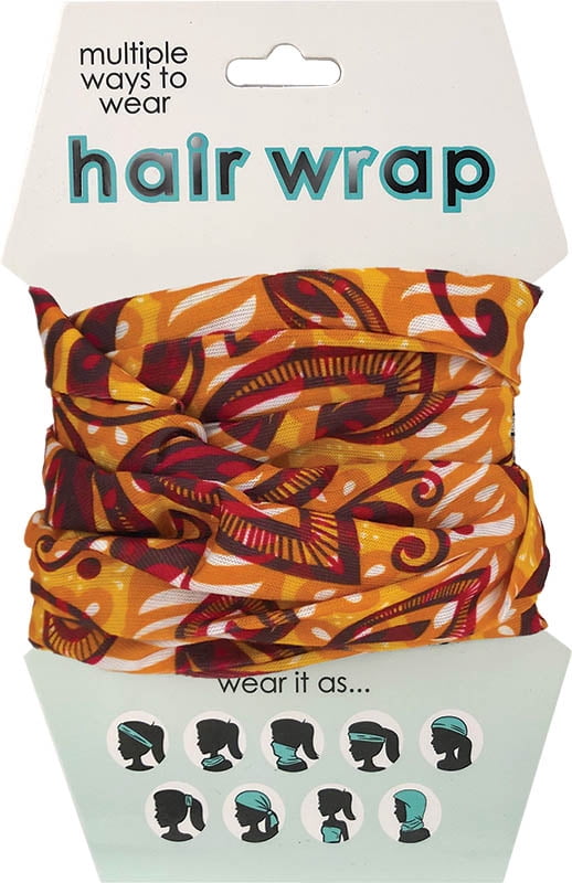 GOLD & MAROON FLORAL HAIR WRAP