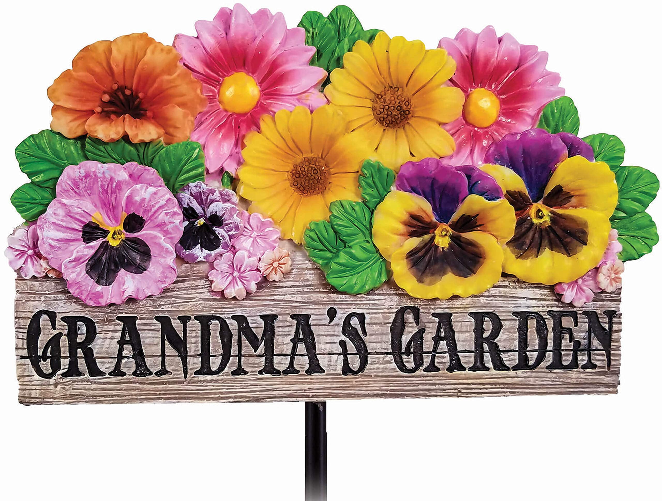 Grandma's Garden Multicolor Resin Floral Garden Stake