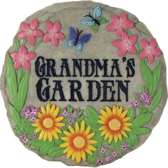 GRANDMA'S GARDEN STEP STONE / DECORATIVE WALL PLAQUE