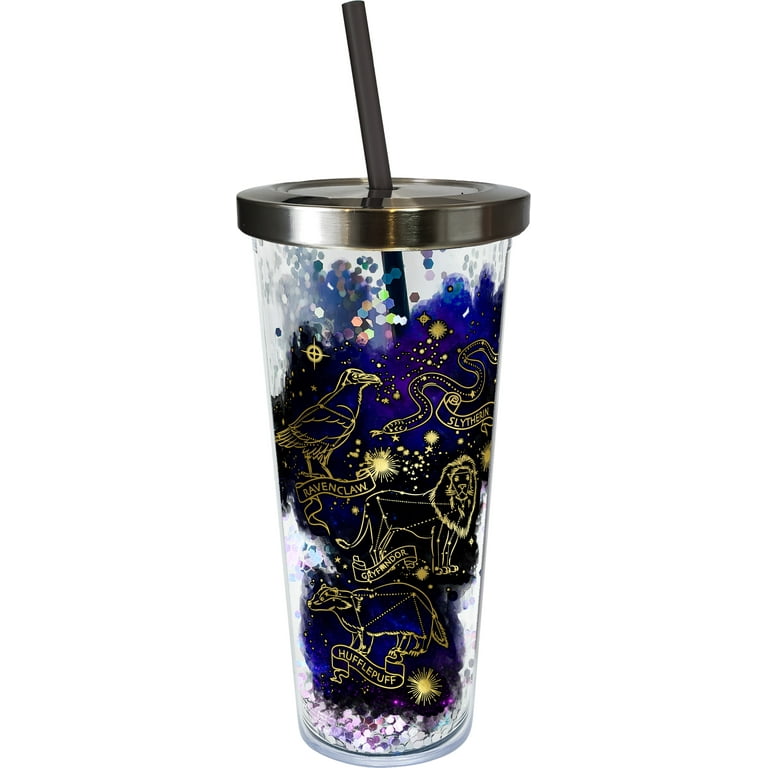  Spoontiques - Harry Potter Tumbler - Slytherin Glitter Cup with  Straw - 20 oz - Acrylic - Green : Health & Household