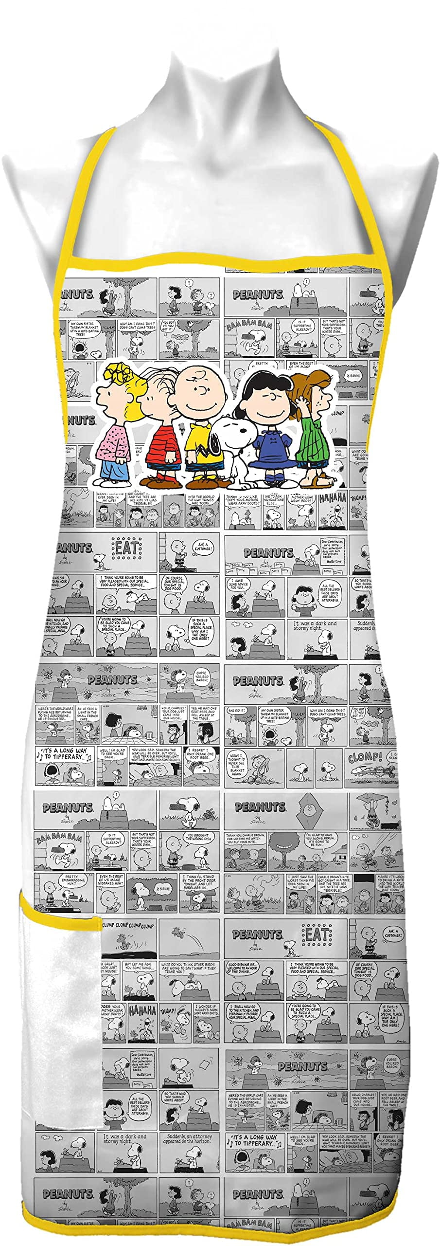 Spoontiques Peanuts Apron, Black, 26 x 30 in, One Size Fits All