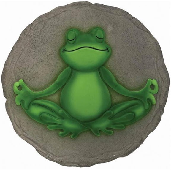 Spoontiques - Garden Dcor - Yoga Frog Stepping Stone - Decorative Stone for Garden