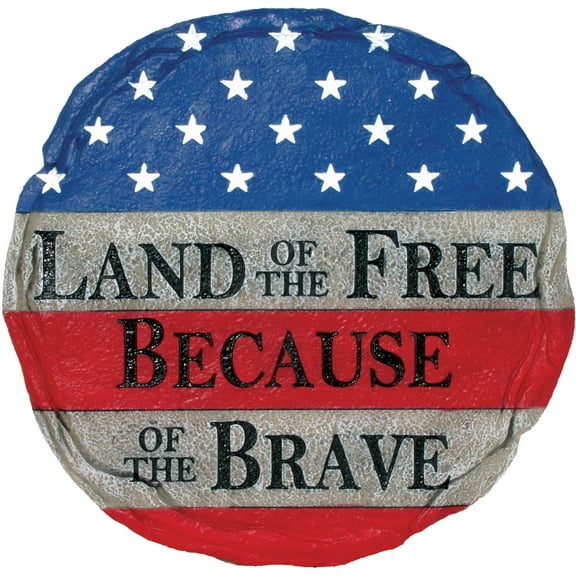 LAND OF THE FREE STEP STONE / DECORATIVE WALL PLAQUE