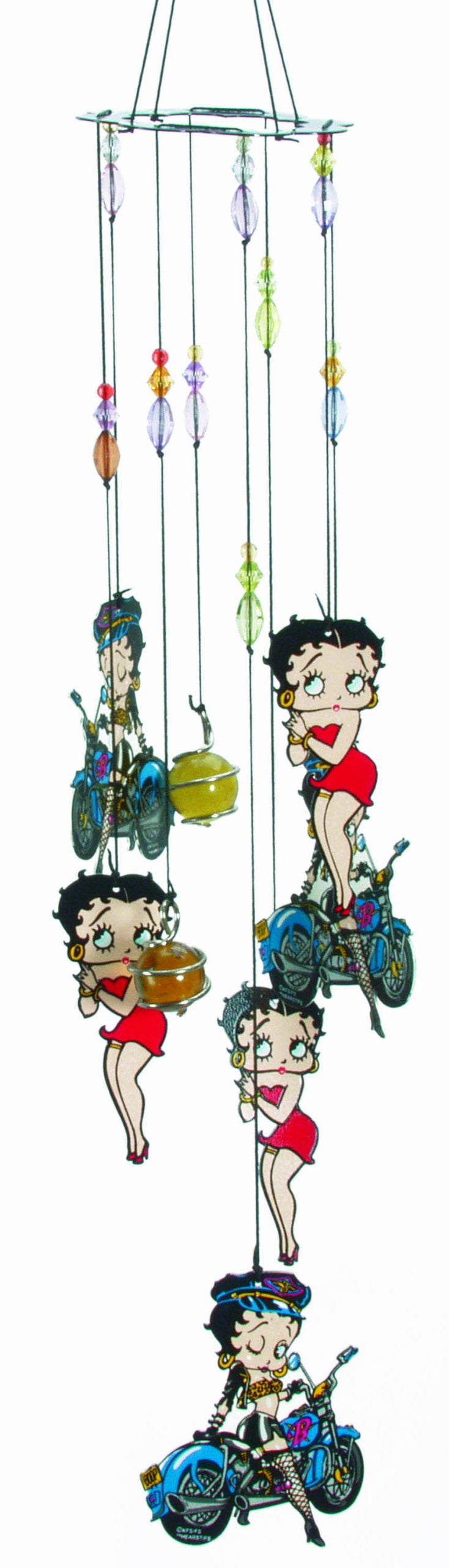 Spoontiques Metal Betty Boop Biker Wind Chime