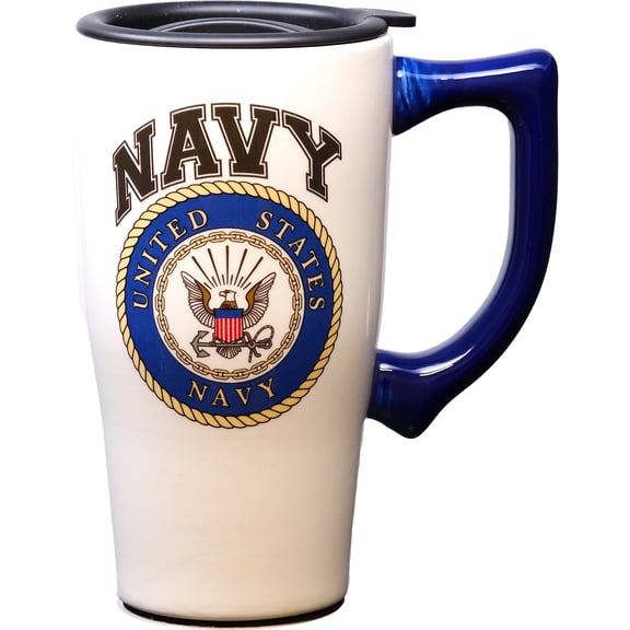 NAVY 18 OUNCE CERAMIC TRAVEL MUG