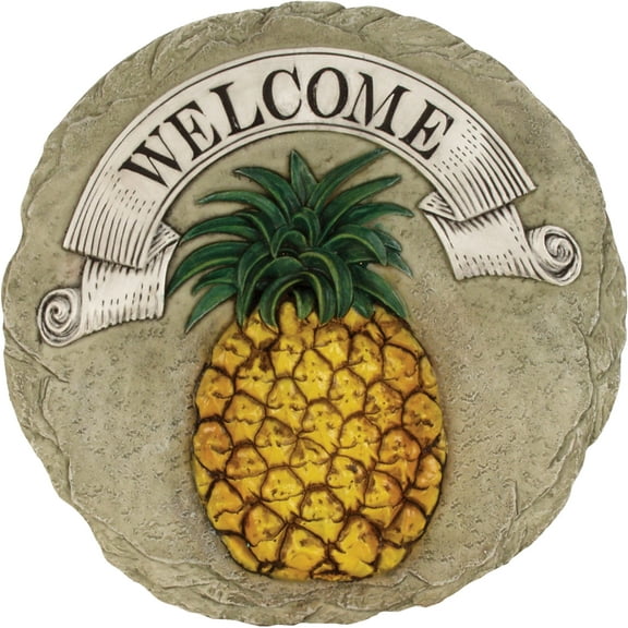 PINEAPPLE WELCOME STEP STONE / DECORATIVE WALL PLAQUE