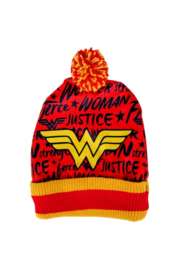 Spoontiques Winter Beanie Hat, Polyester, One Size Fits Most - Wonder Woman