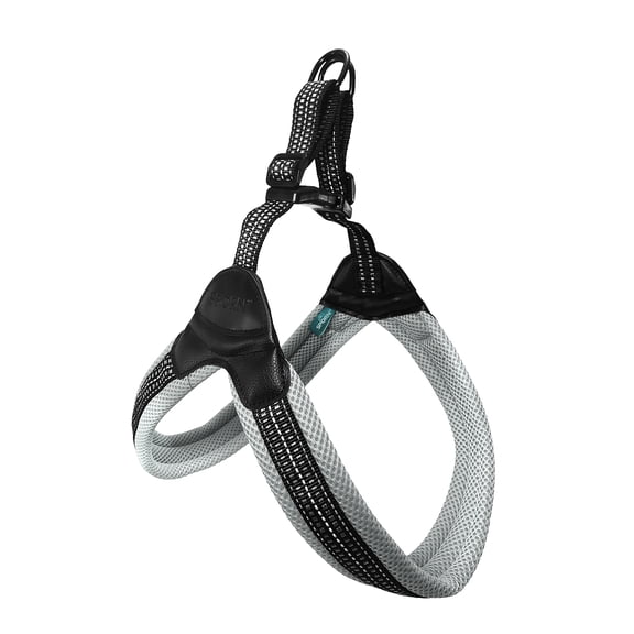 Sporn Easy Fit Adjustable Dog Harness for Large Dogs, Reflective Step-In Walking Harness, Gray, 2436"" Girth