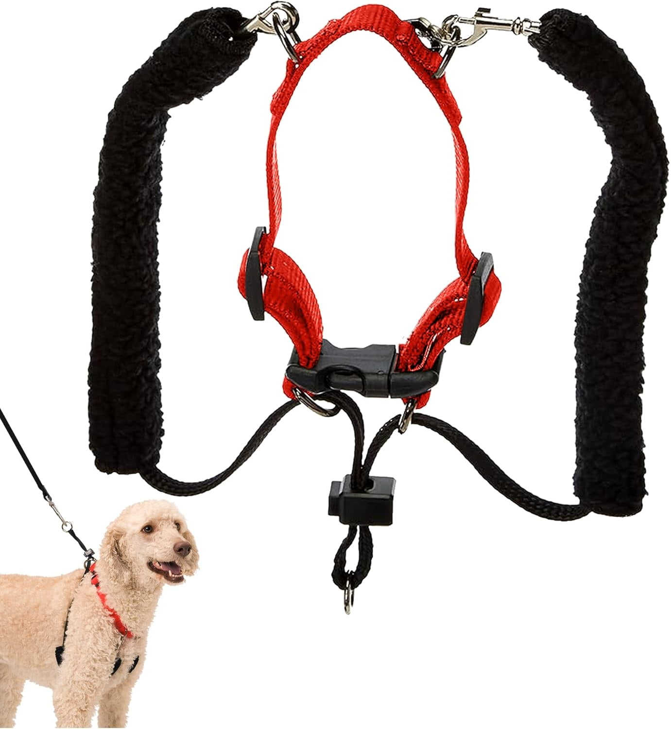 Sporn Training Dog Halter for Large Dogs, No Pull Adjustable Reflective Halter Harness, Red, 16–24" Neck