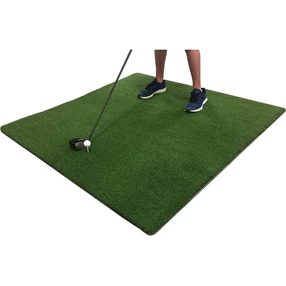 Spornia Golf ProStrike Chipping Hitting Practice Mat 5' x 5' With 4 PK Tee Claw Training Aid