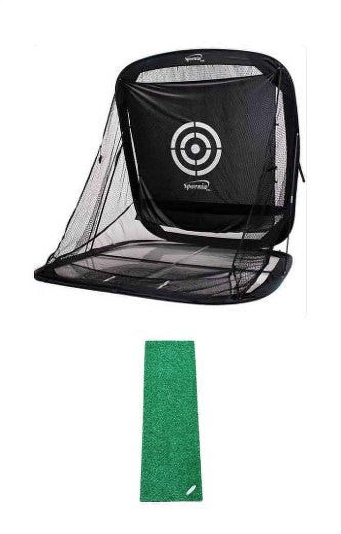 Spornia SPG7 Golf Practice Net + Golf Hitting Strip Bundle
