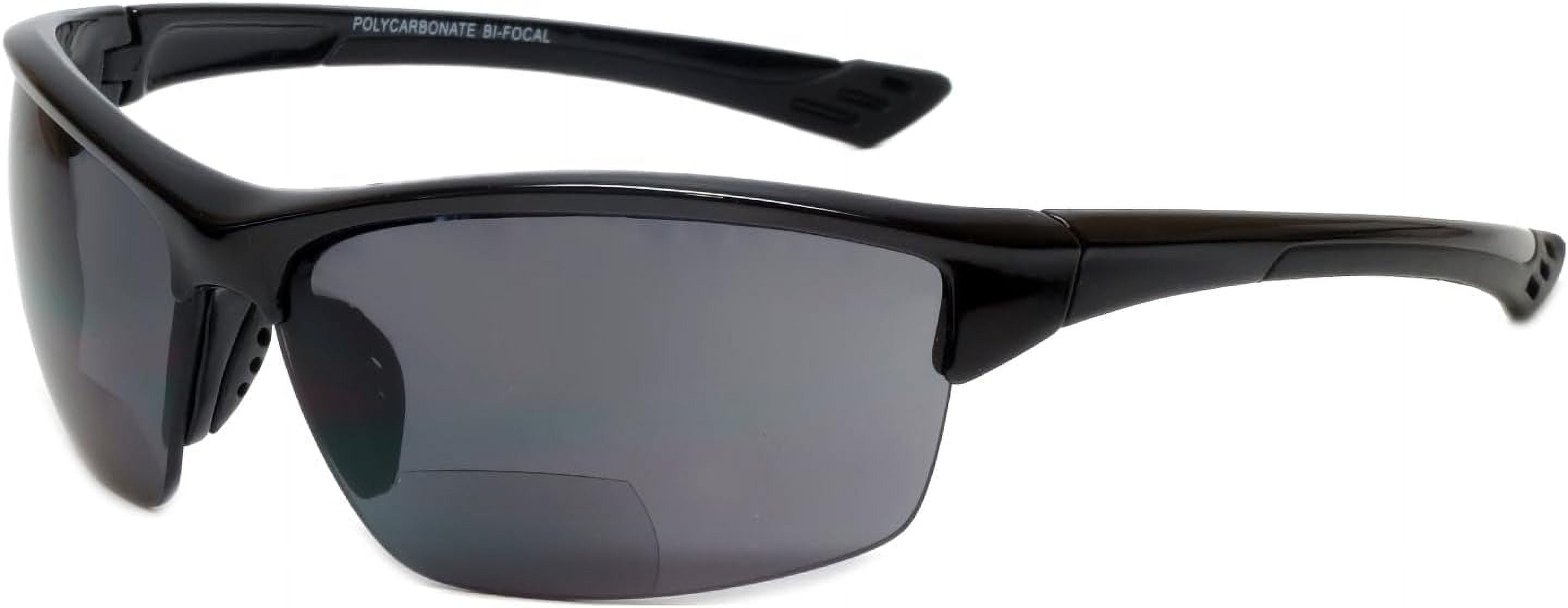 Sport 202BF Bifocal Reading Safety Glasses Readers Men Women Anti Fog Wrap Around Tinted UV