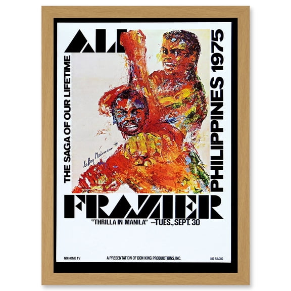 Sport Advert Boxing Thrilla Manila Ali Frazier Fight Philippines 1975 Artwork Framed Wall Art Print A4