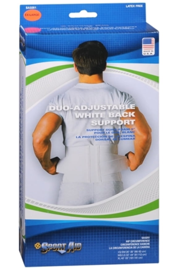Back Support Duo-Adjustable White XL 1 Each (Pack of 3)
