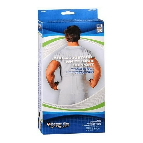 Sport Aid Duo-Adjustable Back Support, XS/Small, White
