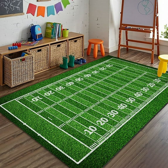 Sport American Football Non Slip Area Rug for Living Dinning Room Bedroom Kitchen, 5' x 7'(58 x 80 Inches), Sport Nursery Rug Floor Carpet Yoga Mat - 39.37" x 78.74"