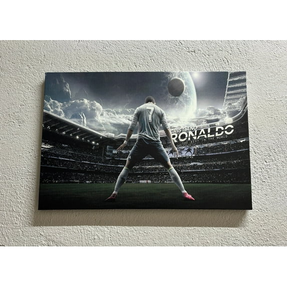 Sport Art Canvas, Motivation Printed Canvas, Man Cave Poster, Cristiano Ronaldo, Ronaldo Lover Gift Canvas, Ronaldo 3D Canvas, Canvas Wall Decor - 3P-Rolled Canvas