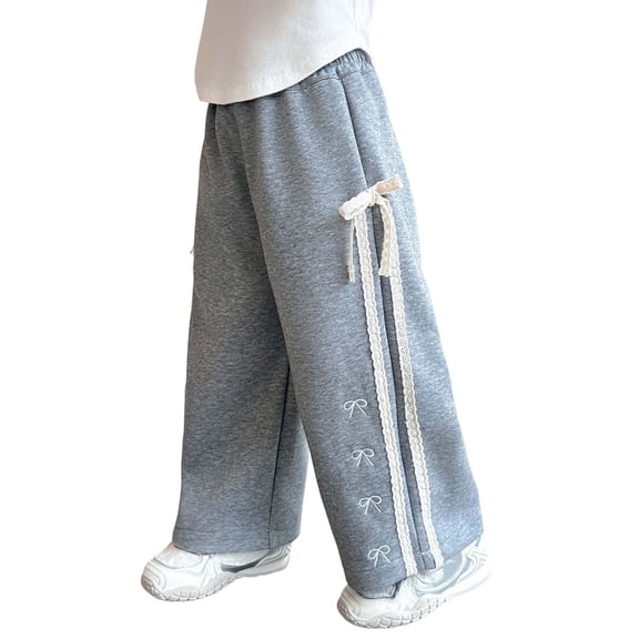 Sport Athletic Brunch for Kids Girl Boy Summer Fall Slimming Tunic Bow Tie Flare Bell Bottom Elastic Waist Plain Long Bootcut Leg Pants Sweat Pants Kid 2026 5 Years