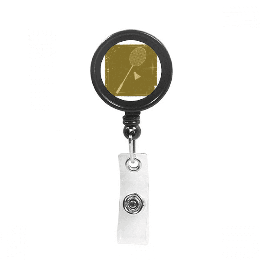 Sport Badnton Illustration Pattern Retractable Keychain Badge Holder ID Badge