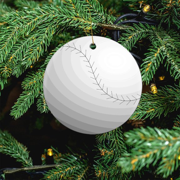 Sport Ball Baseball Ceramics Ornaments Baseball American Style Popular USA Sports Christmas Tree Ornaments Ceramic Elegant Hanging Christmas Tree Decorations Gifts Keepsake for Family