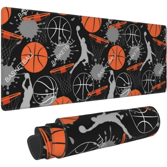 Sport Ball Basketball Player Large Mouse Pad Desk Mat Extended Keyboard Mat for Work Home Office 31.5x11.8 Inch