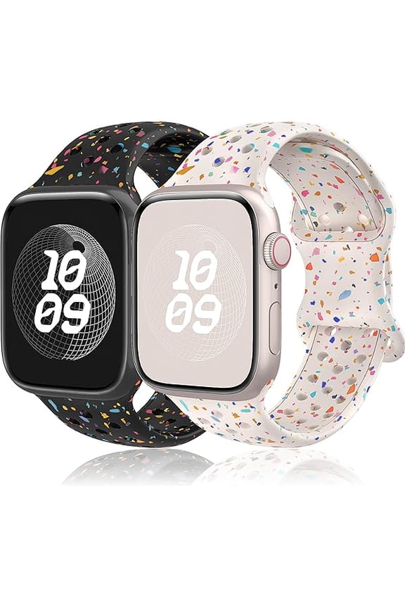 Sport Band for Apple Watch Bands Series 11 10 9 8 7 6 5 4 3 SE Ultra/3/2 Men Women,Recycled Plastic-Soft Breathable Silicone Strap for Nike+ iWatch Band 40mm 42mm 41mm 46mm 44mm 45mm 38mm 49mm,SE/3/2