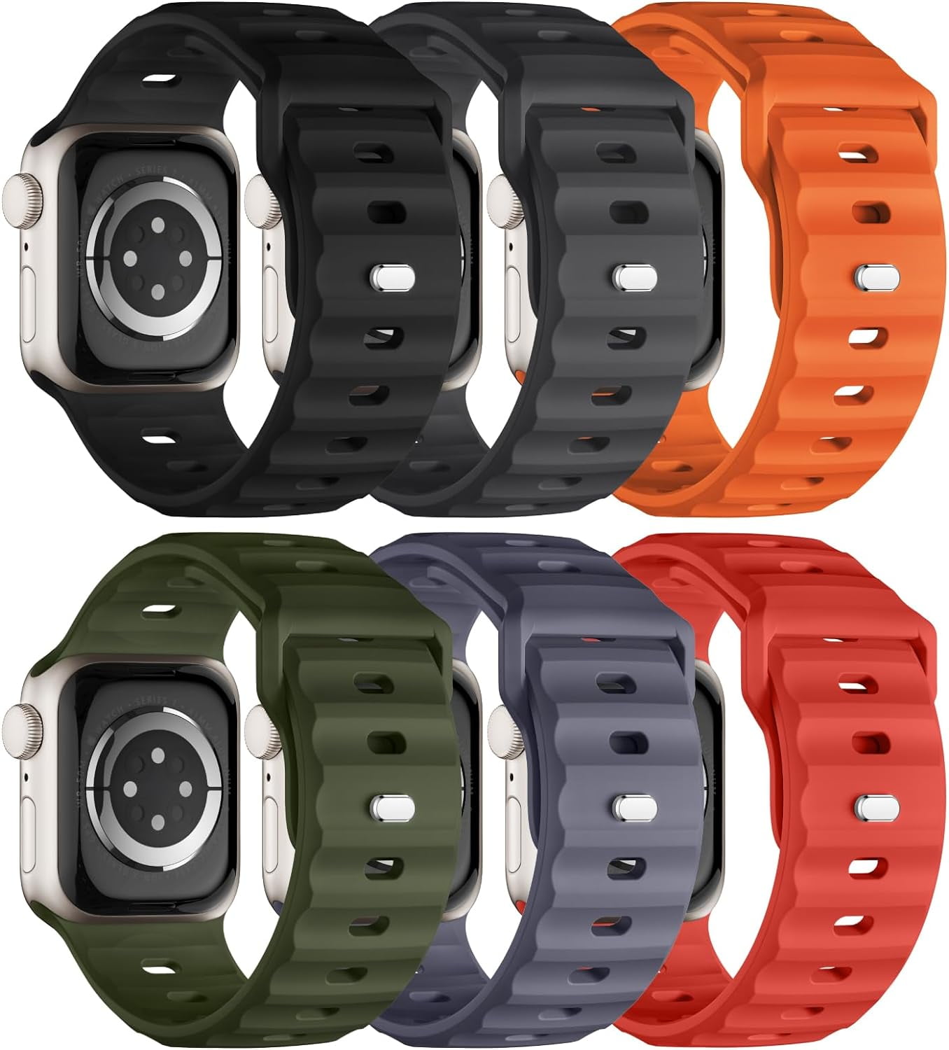 Sport Bands 6-Pack Compatible with Apple Watch Ultra Band 49mm