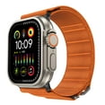 thumbnail image 1 of Sport Bands Compatible with Apple Watch 42/44/45/46/49mm Men Women,Stretchy Nylon Sport Loop Strap with S-Hook Adjustable Watch Strap Band for iWatch Series 10 Ultra SE 9 8 7 6 5 4 3,Orange, 1 of 10