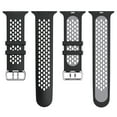 thumbnail image 1 of Sport Bands Compatible with Apple Watch Band 38mm 40mm 41mm 42mm 44mm 45mm,Soft Silicone Waterproof Strap Wristbands Compatible with iWatch Apple Watch Series 7 6 5 4 3 2 1 SE Women Men -Black, 1 of 7