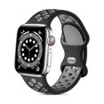 thumbnail image 1 of Sport Bands Compatible with Apple Watch Band 41mm 40mm 38mm 42mm,Stylish Soft Silicone Sport Replacement Strap Compatible for iWatch SE 3 2nd Series 10 9 8 7 6 5 4 3 2 1 Women Men,Black/Gray, 1 of 1