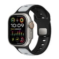 thumbnail image 1 of Sport Bands Compatible with Apple Watch Bands  38/40/41/42mm(Series 10), Soft Silicone Waterproof Adjustable Strap for Apple Watch Series 10 9 8 7 6 5 4 3 2 1 SE,Lightgrayblack, 1 of 8