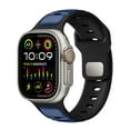 thumbnail image 1 of Sport Bands Compatible with Apple Watch Bands  38/40/41/42mm(Series 10), Soft Silicone Waterproof Adjustable Strap for Apple Watch Series 10 9 8 7 6 5 4 3 2 1 SE,Blueblack, 1 of 9