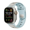 thumbnail image 1 of Sport Bands Compatible with Apple Watch Bands  42 (Series 1/2/3) /44/45/46/49mm, Soft Silicone Waterproof Adjustable Strap for Apple Watch Series 10 9 8 7 6 5 4 3 2 1 Ultra 2&1 SE,Greengray, 1 of 9