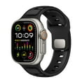 thumbnail image 1 of Sport Bands Compatible with Apple Watch Bands  42 (Series 1/2/3) /44/45/46/49mm, Soft Silicone Waterproof Adjustable Strap for Apple Watch Series 10 9 8 7 6 5 4 3 2 1 Ultra 2&1 SE,Black, 1 of 9