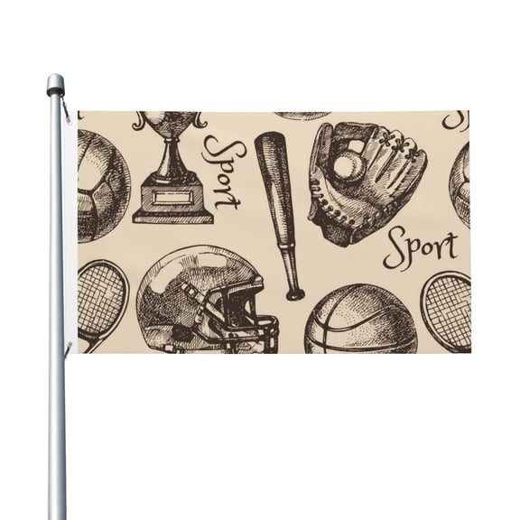 Sport Baseball Football Basketball Flag 3X5 Ft Garden Yard House Flags Banner Sign Outdoor Indoor Party Home Garden Decoration