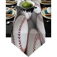 thumbnail image 1 of Sport Baseball Texture Red White Table Runners Home Kitchen Dining Tablecloths Wedding Party Table Decoration Table Runner, 1 of 5