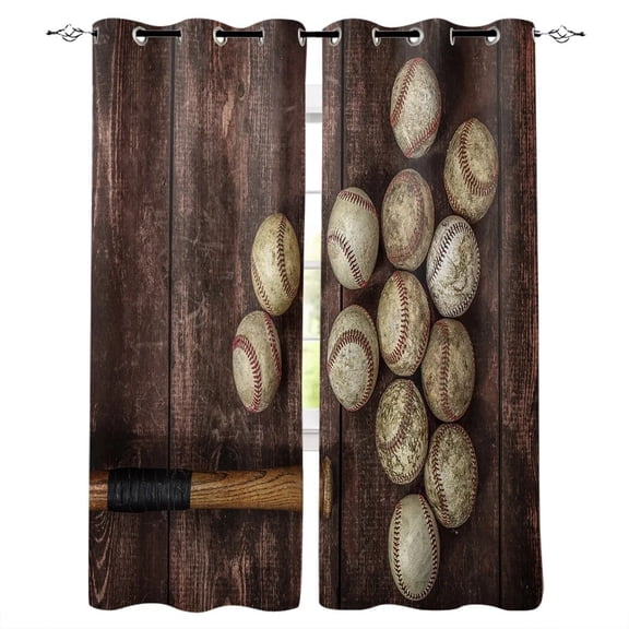 Sport Baseball Texture Stitching Red White Window Treatments Curtains Valance Room Curtains Large Window Curta