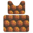 thumbnail image 1 of Sport Basketball Pattern Bathroom Rugs Set 2 Pieces, Bathroom Set - Quick Drying Bath Mat And U-Shaped Toilet Rug, Water Absorbent Bath Carpet For Bedroom Floor Living Room, Machine Washable, 1 of 6