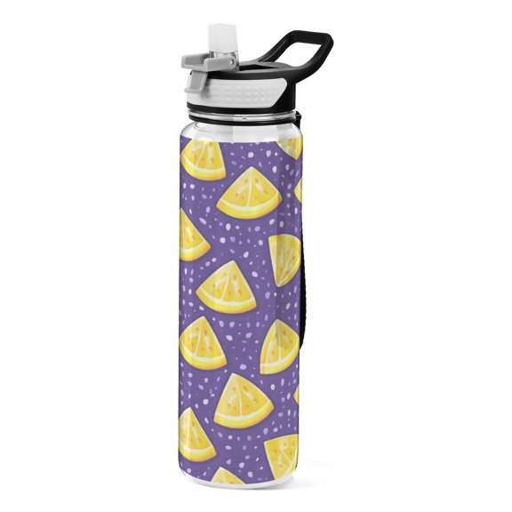 Sport Bottle Water Bottle Tritan Food Grade Clear Outdoor Water Bottle Bike Water Bottle Sturdy and Durable Purple Triangle Pop