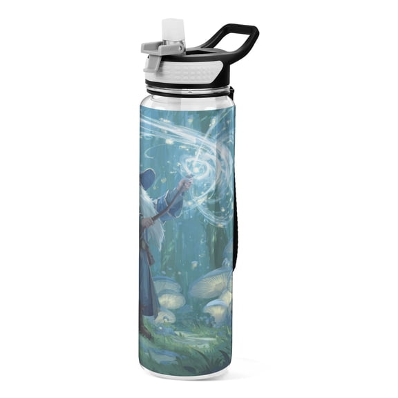 Sport Bottle Water Bottle Tritan Food Grade Clear Outdoor Water Bottle Bike Water Bottle Sturdy and Durable Wizard Casting Forest Magic