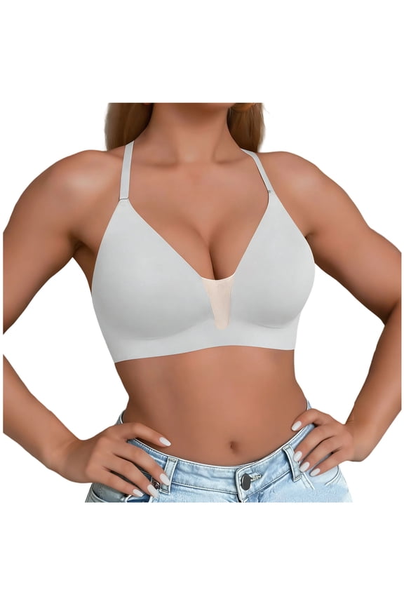 Sport Bras Color Seamless Wide Shoulder - No Steel Ring Gathered Back Support Large Bust Concealing Seamless Comfort Wear