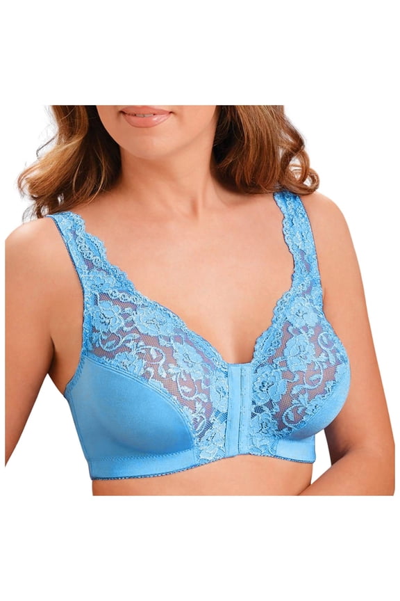 Sport Bras For Women,Front Buckle Sports Bra Plus Size Underwire Underwear Border Front Vest Lace Bra