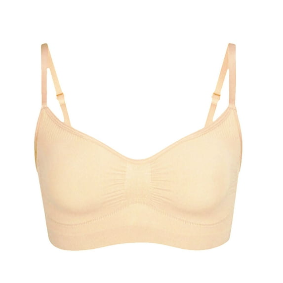 Sport Bras with Underwire Women's Wireless Sports Bra Stretch Comfort Bralettes No Underwire Cami Bra Seamless Tshirt Bras Sports Bra with Support Khaki S