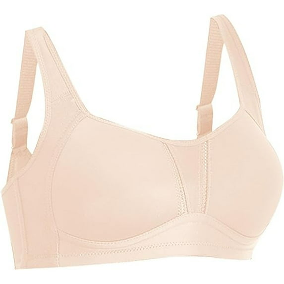 Sport Bras for Women High Support, Hugcore Summer Minimizing Sports Bra for Large Sizes Anti Sagging Side Bust Control & Shockproof Womens Sports Bras High Support Beige 36