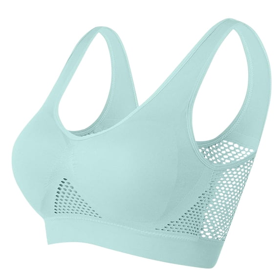 QSAWXQZ 5PC Bras for Women Breathable Air Full Supportive Wireless Hollow Out Workout Yoga Everyday Underwear 4XL