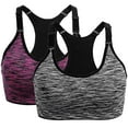thumbnail image 1 of Sport Bras for Women High Impact Yoga Running Seamless Gym Tank Top Fitness Vest 2 Pack Shaping Bra Comfortable & Breathable(Color:I,Size:XL), 1 of 9